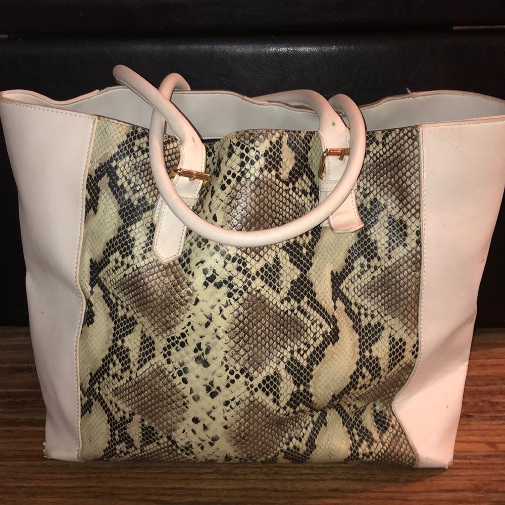 Just Fab Snakeskin Tote